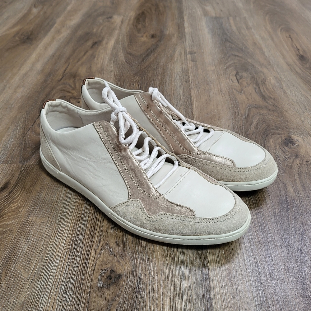 Fly London White and Tan Sneakers